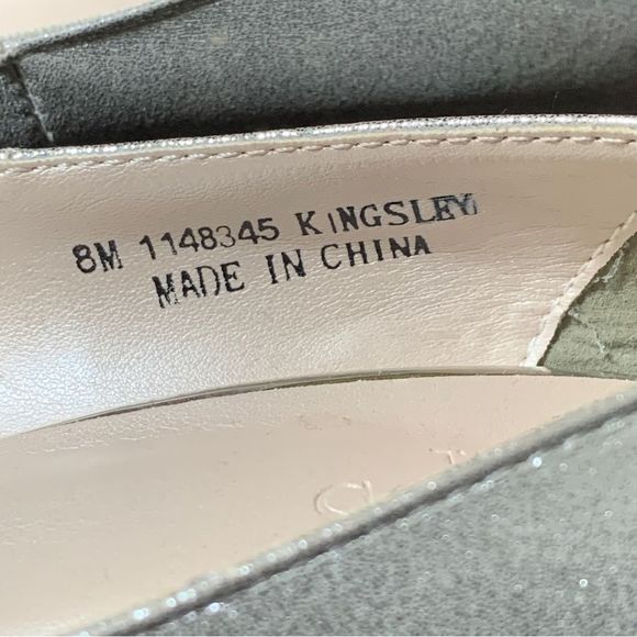 DAVID'S BRIDAL shimmer peep-toe platform pumps STYLE# KINGSLEY size 8 - Picture 8 of 11